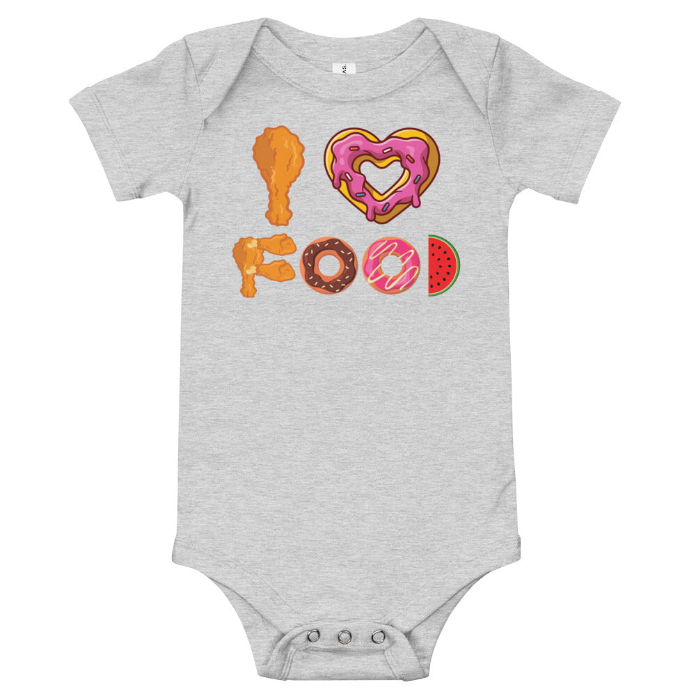 I Love Food Unisex Baby Short Sleeve One Piece