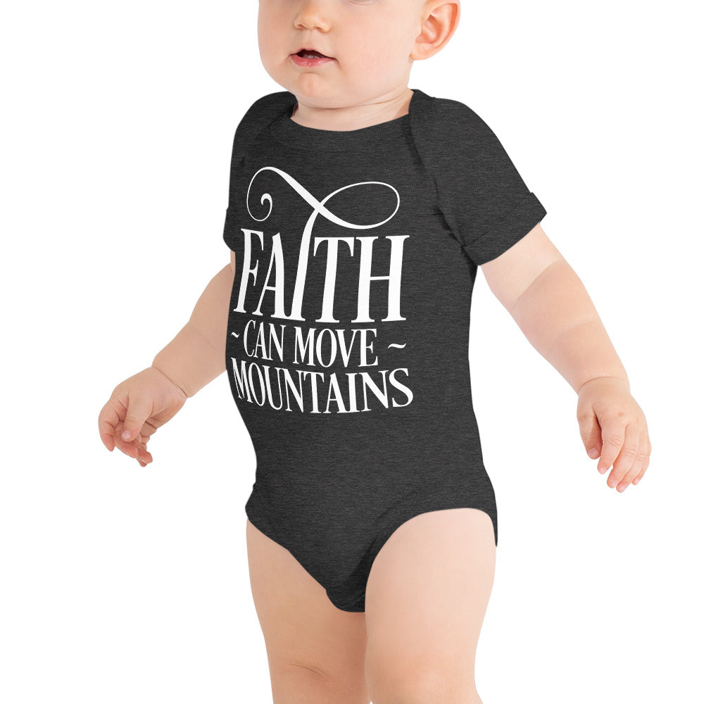 Faith Can Move Mountains Baby Short Sleeve One Piece
