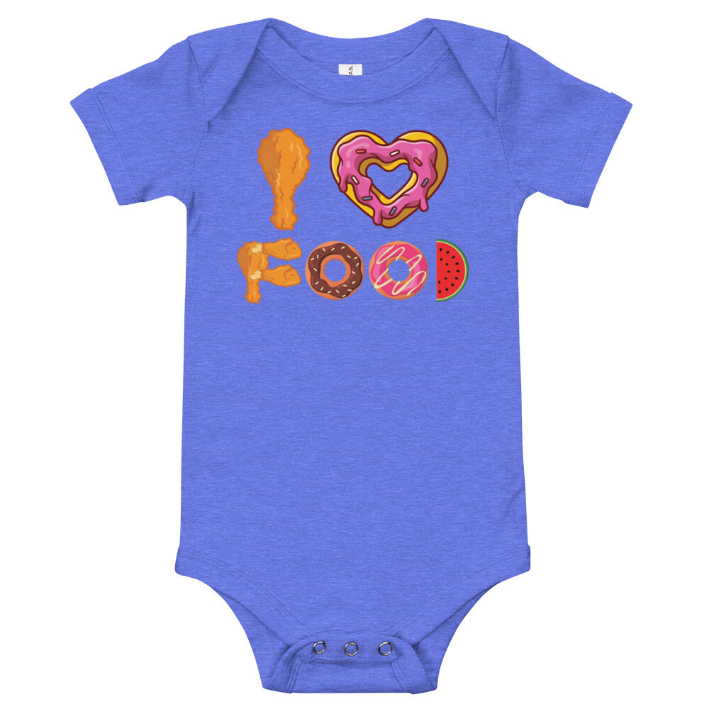 I Love Food Unisex Baby Short Sleeve One Piece