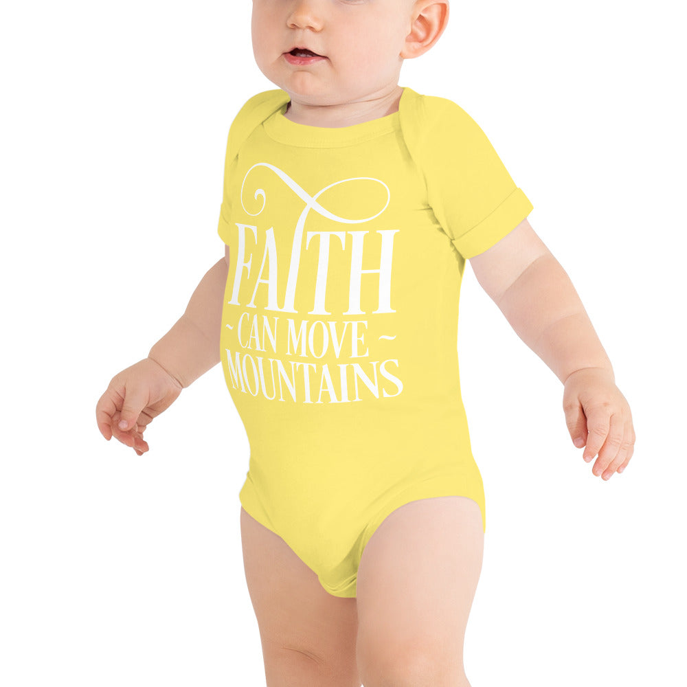 Faith Can Move Mountains Baby Short Sleeve One Piece