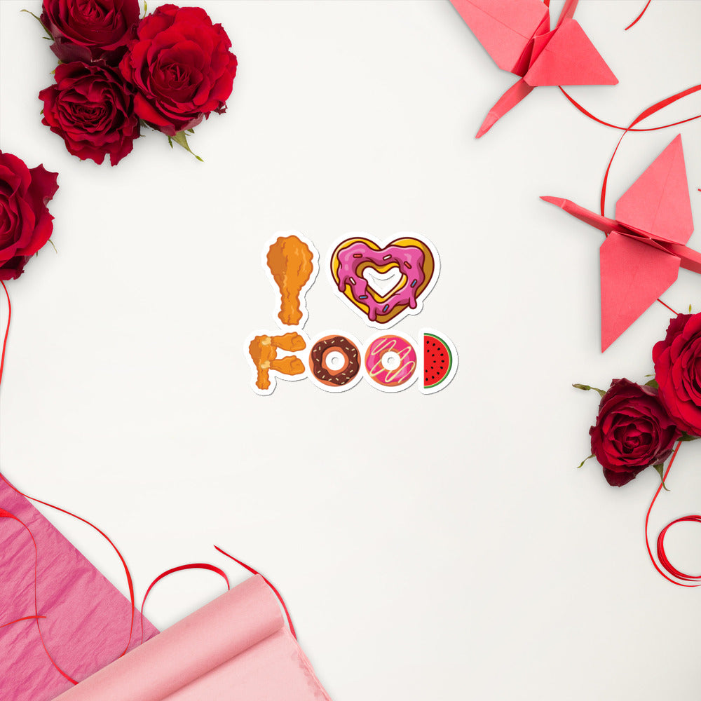 I Love Food Bubble-free Stickers
