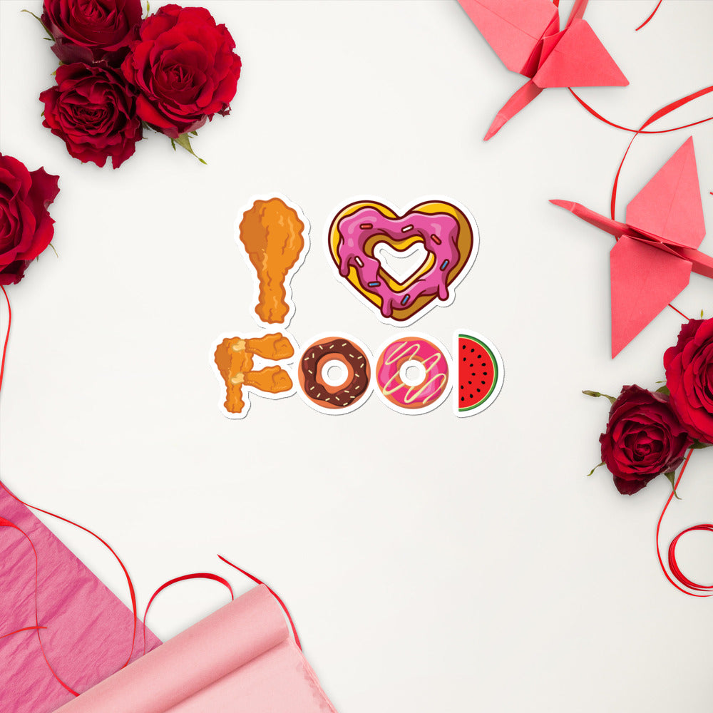 I Love Food Bubble-free Stickers
