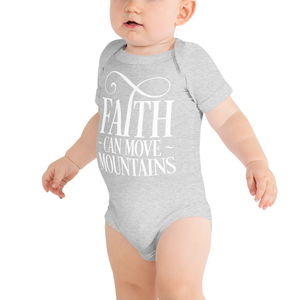 Faith Can Move Mountains Baby Short Sleeve One Piece