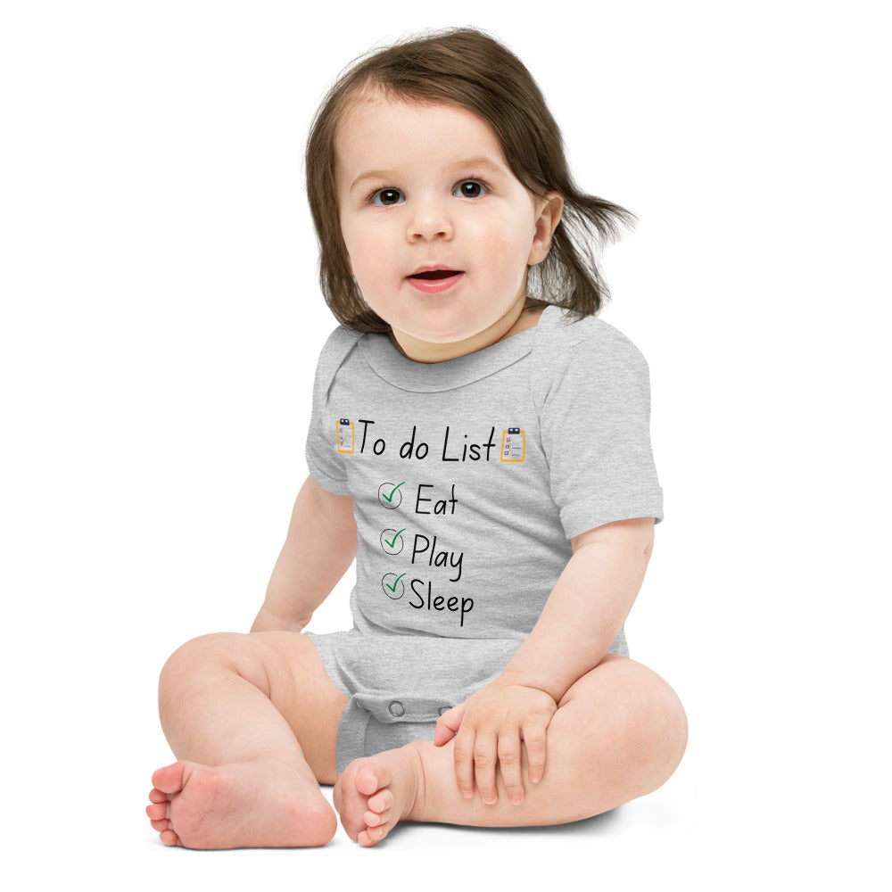 To Do List Baby Short Sleeve One Piece