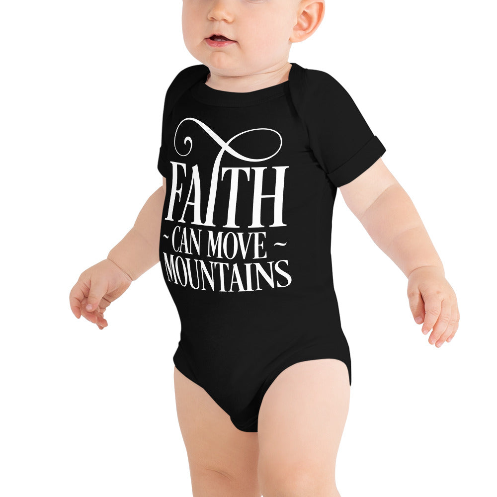 Faith Can Move Mountains Baby Short Sleeve One Piece