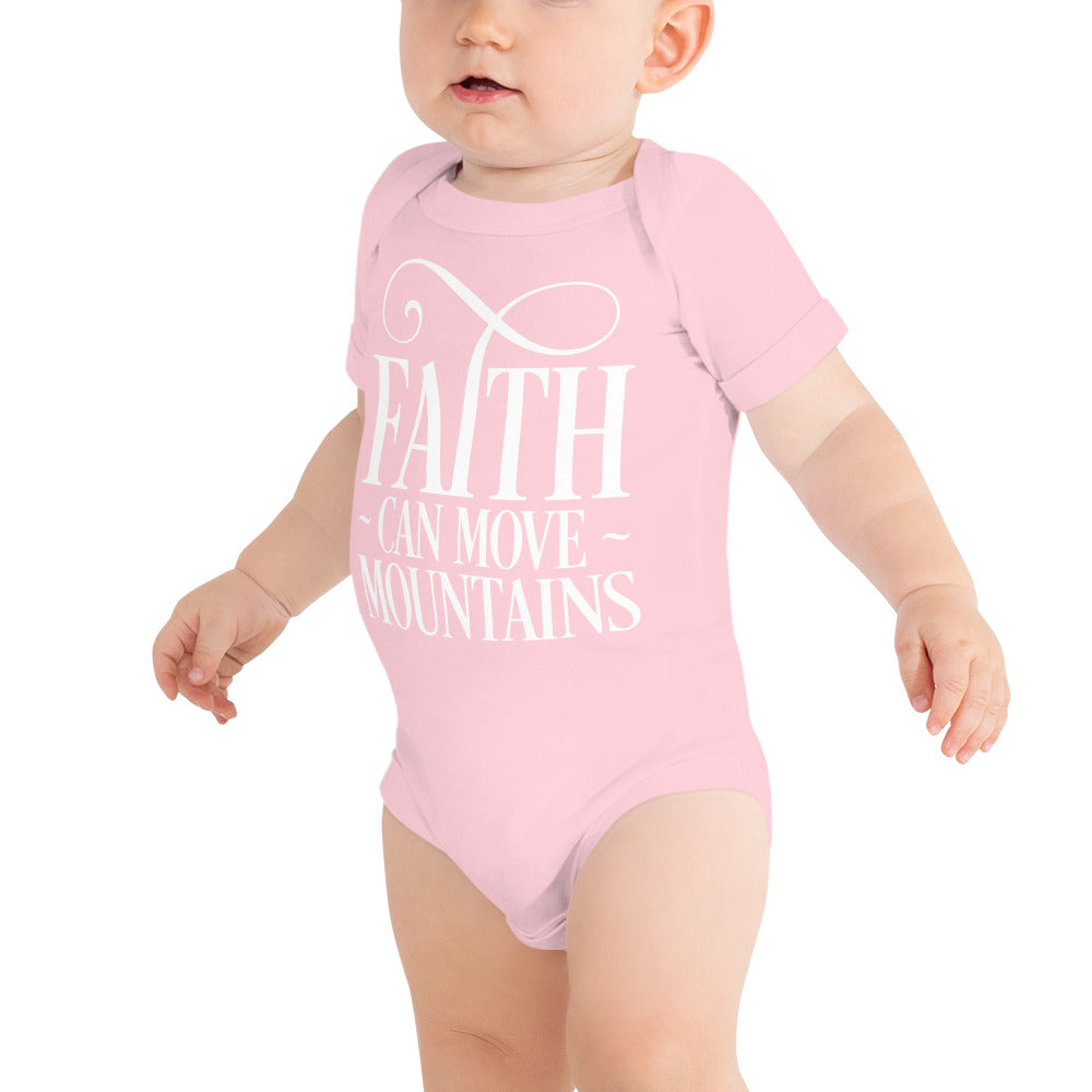 Faith Can Move Mountains Baby Short Sleeve One Piece