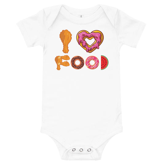 I Love Food Unisex Baby Short Sleeve One Piece