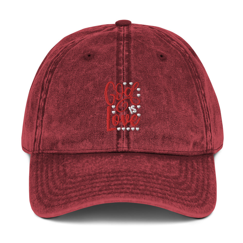 God is Love Vintage Cotton Twill Cap