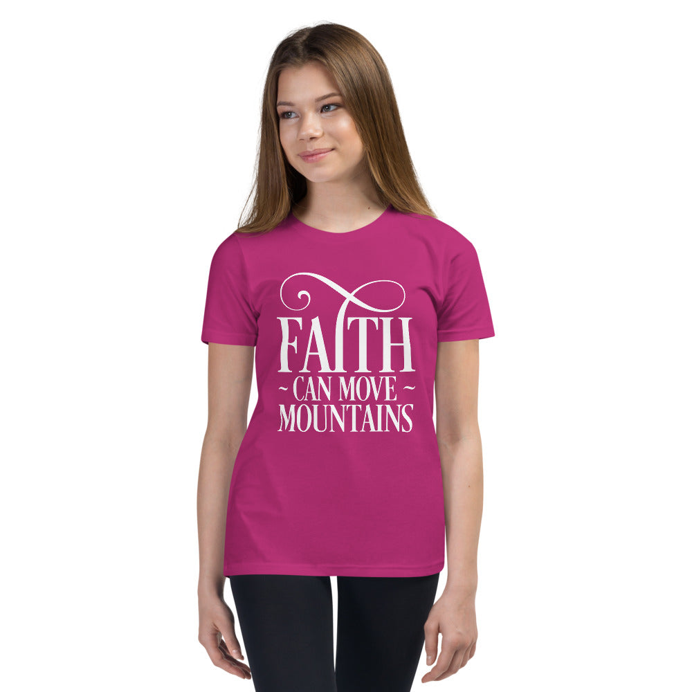 Faith Can Move Mountains Youth Short Sleeve T-Shirt